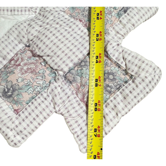 Handmade Machine Stitched Quilted Throw Hummingbird Cottage Garden 46 x 58 Stain - Picture 14 of 14